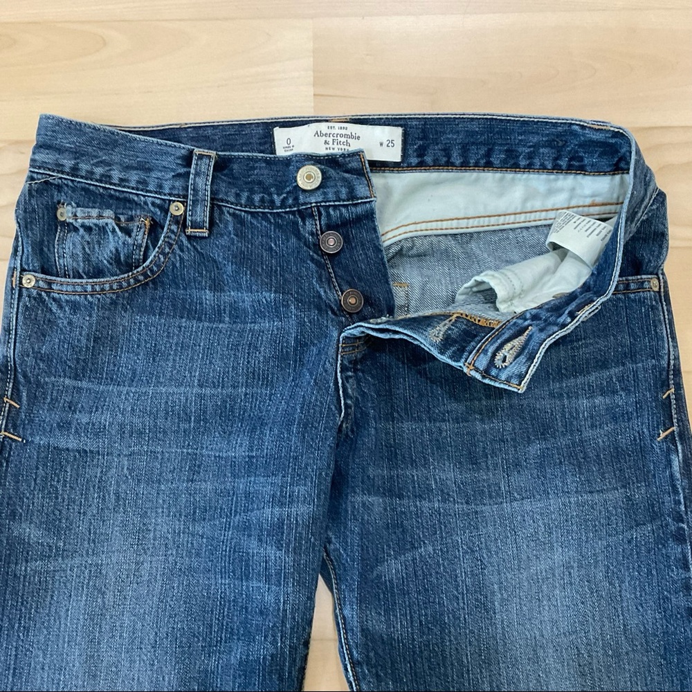 Abercrombie & Fitch Boyfriend Button Fly Straight Leg Jeans 25 - Picture 2 of 16